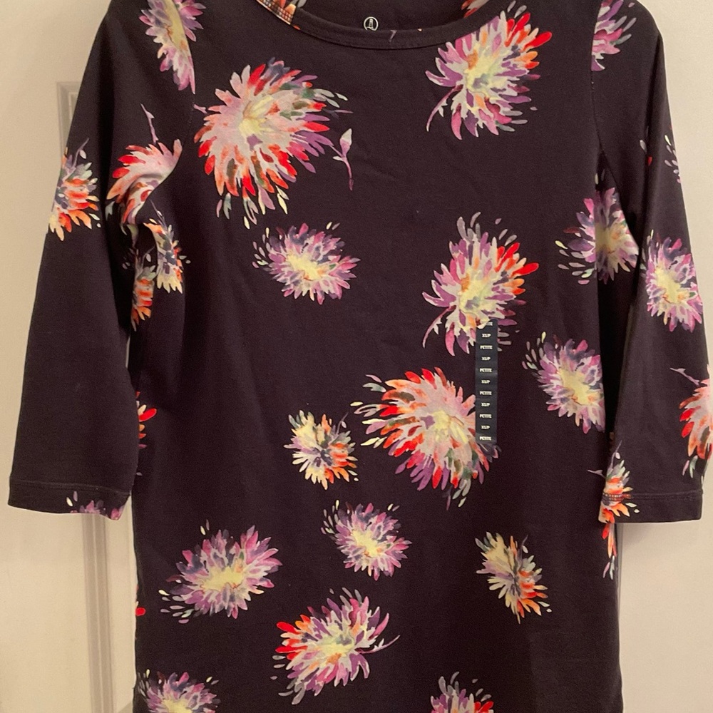 Lands End Printed Boatneck Tunic - NWT - Size XS Petite - Mums - Picture 2 of 10